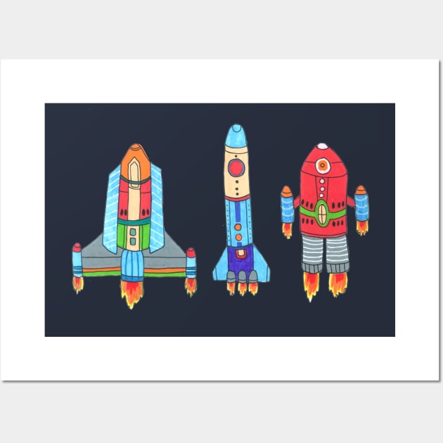 Spaceships Wall Art by DoodlesAndStuff